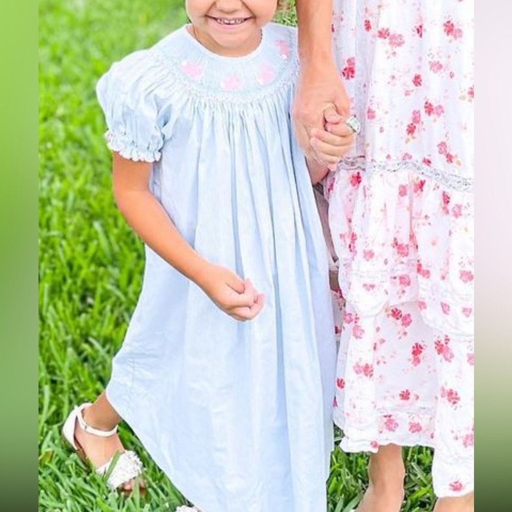 Edgehill Collection Light Blue Smocked Dress